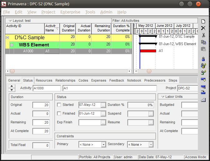 Learn Primavera P6 Duration Percent Complete