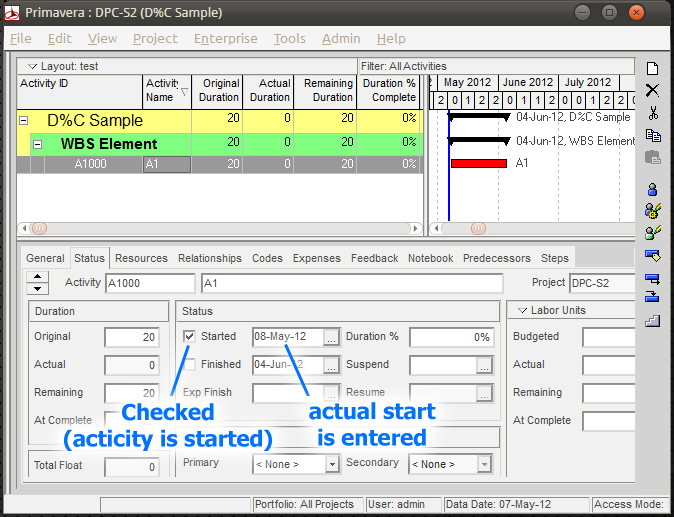 Learn Primavera P6 Duration Percent Complete