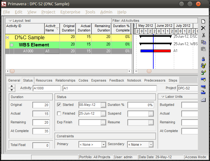 Learn Primavera P6 Duration Percent Complete