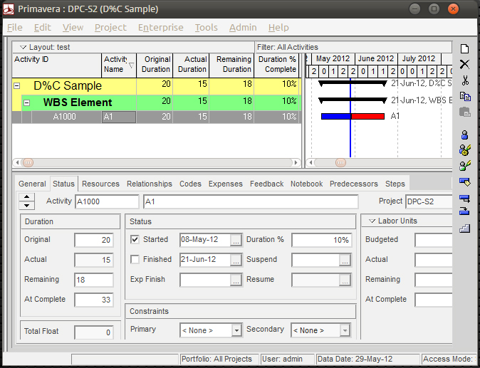 Learn Primavera P6 Duration Percent Complete