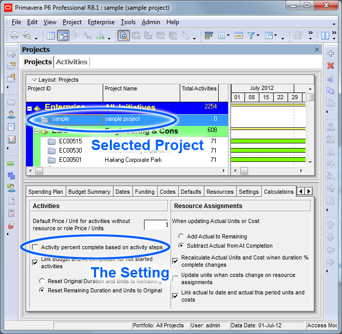 Primavera P6 Physical Percent Complete Tutorial