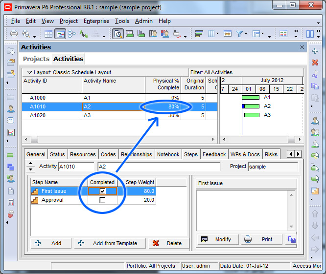 Primavera P6 Physical Percent Complete Tutorial