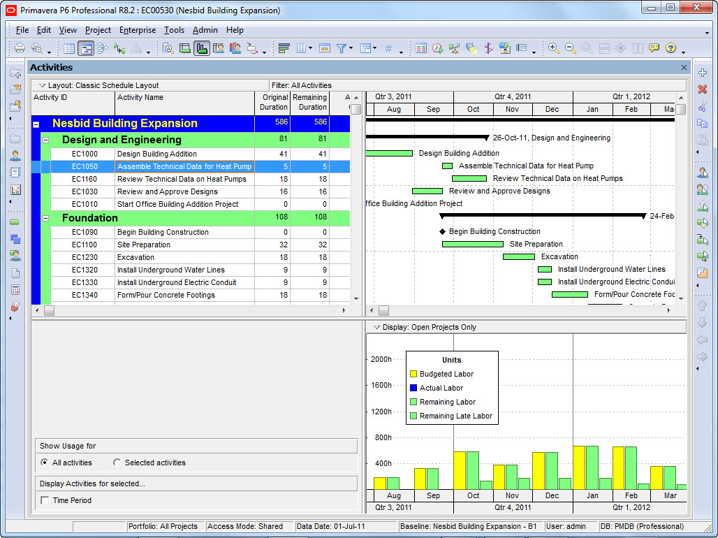 microsoft project vs primavera p6