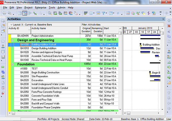 Printing Layouts in Primavera P6