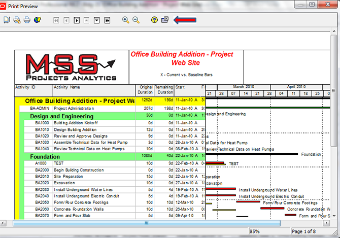 Printing Layouts in Primavera P6