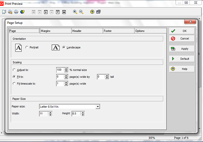 Printing Layouts in Primavera P6