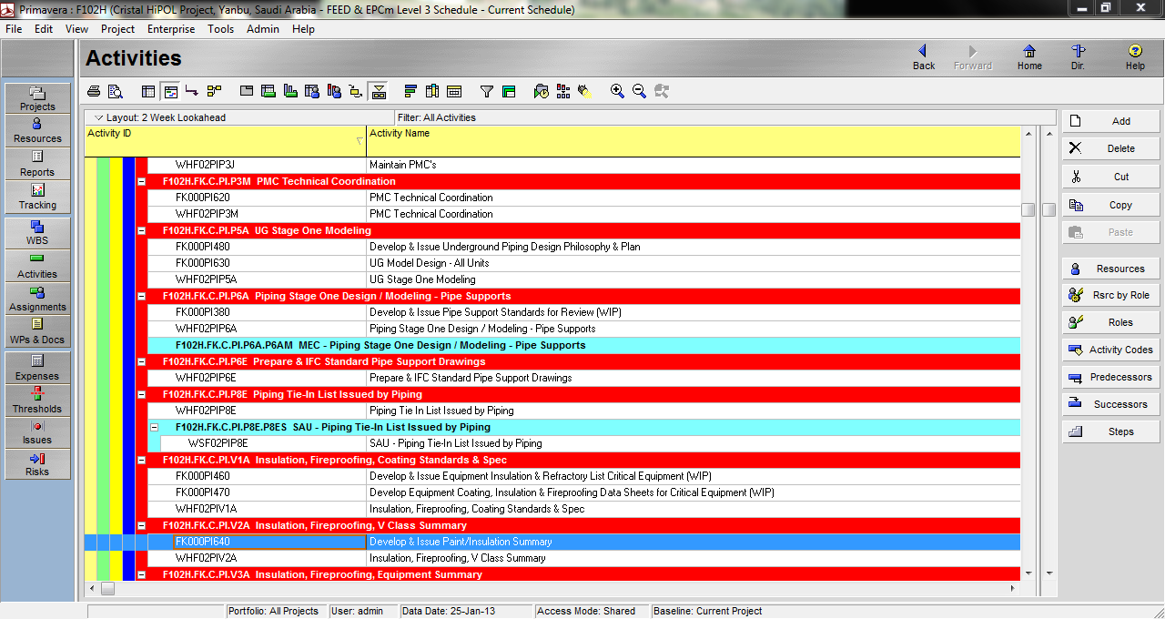 Primavera is showing PC is out of memory when importing from excel -  Planning Engineer Est.