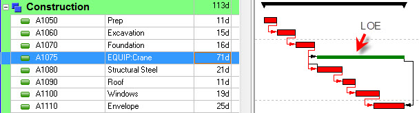 Level 2 schedule Level of Effort