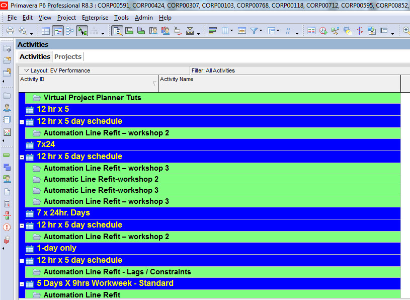 primavera p6 calendar auditing