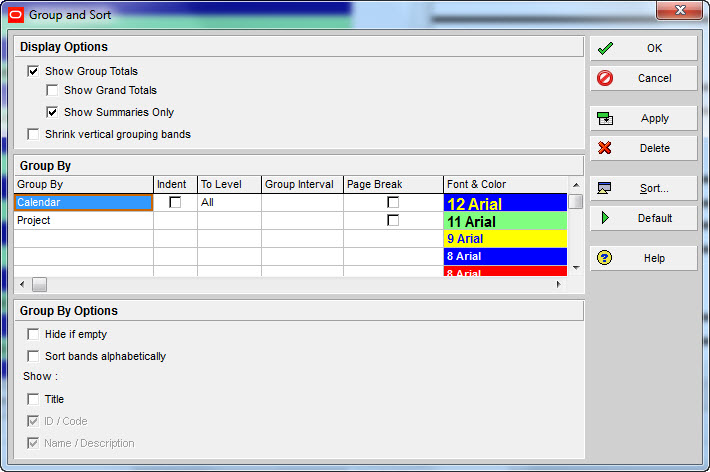 primavera p6 calendar audit