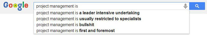 Google autocomplete project management is