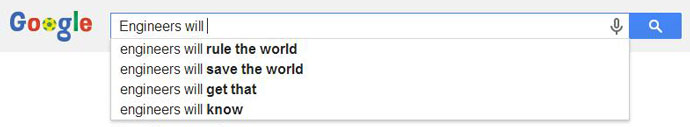 Google autocomplete Engineers will