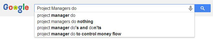 Google autocomplete project managers do