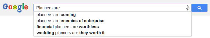 Google autocomplete Project Planning are