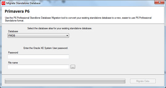 p6 standalone database migration tool