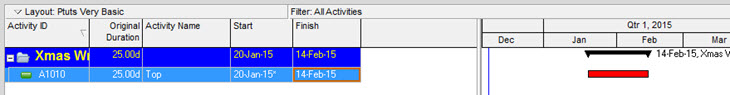 gantt chart xmas wreath prrimavera p6