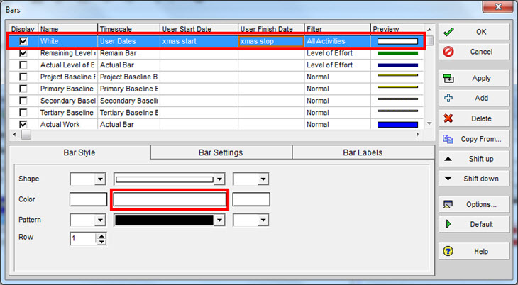 gantt chart xmas wreath prrimavera p6