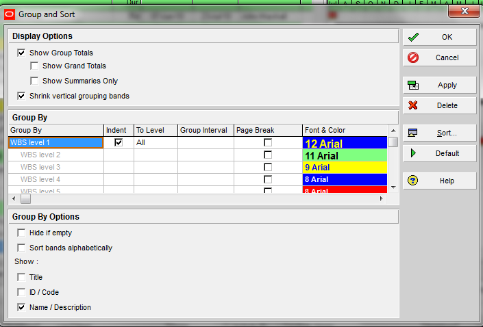 Developing schedules grouping