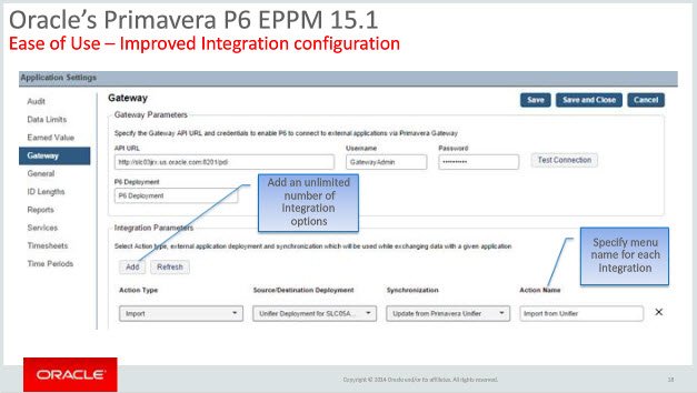 primavera p6 15.1 integration configuration