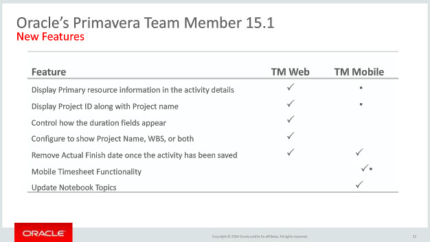 primavera team member v15.1