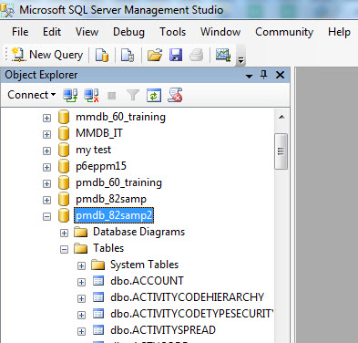 pobs table using sql management studio