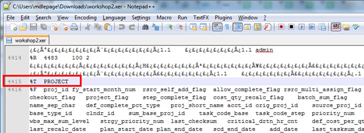 cleaning pobs data from an xer file