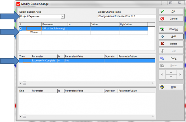 Global Change Expense Cost % Complete