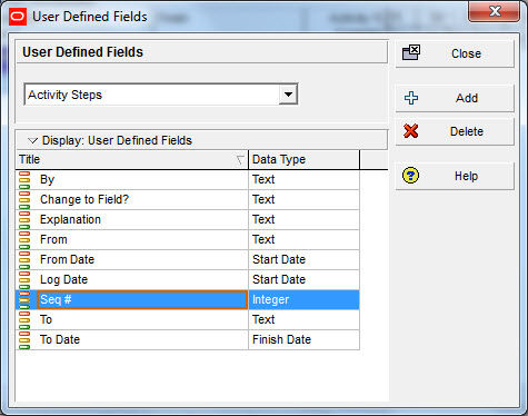 create udfs activity change log p6