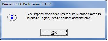 can't export p6 to excel