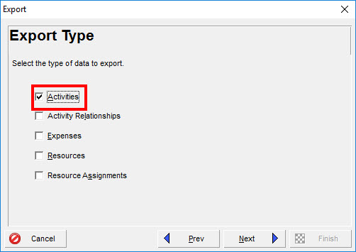 export primavera p6 data to translate