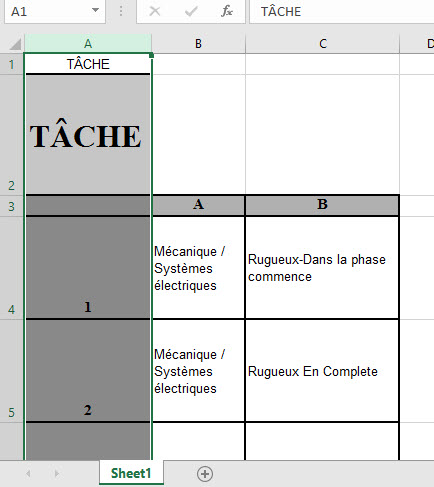 pasted into a new excel sheet