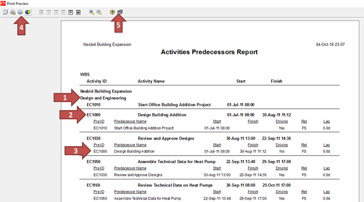 How To Create a Predecessors Report in Primavera P6