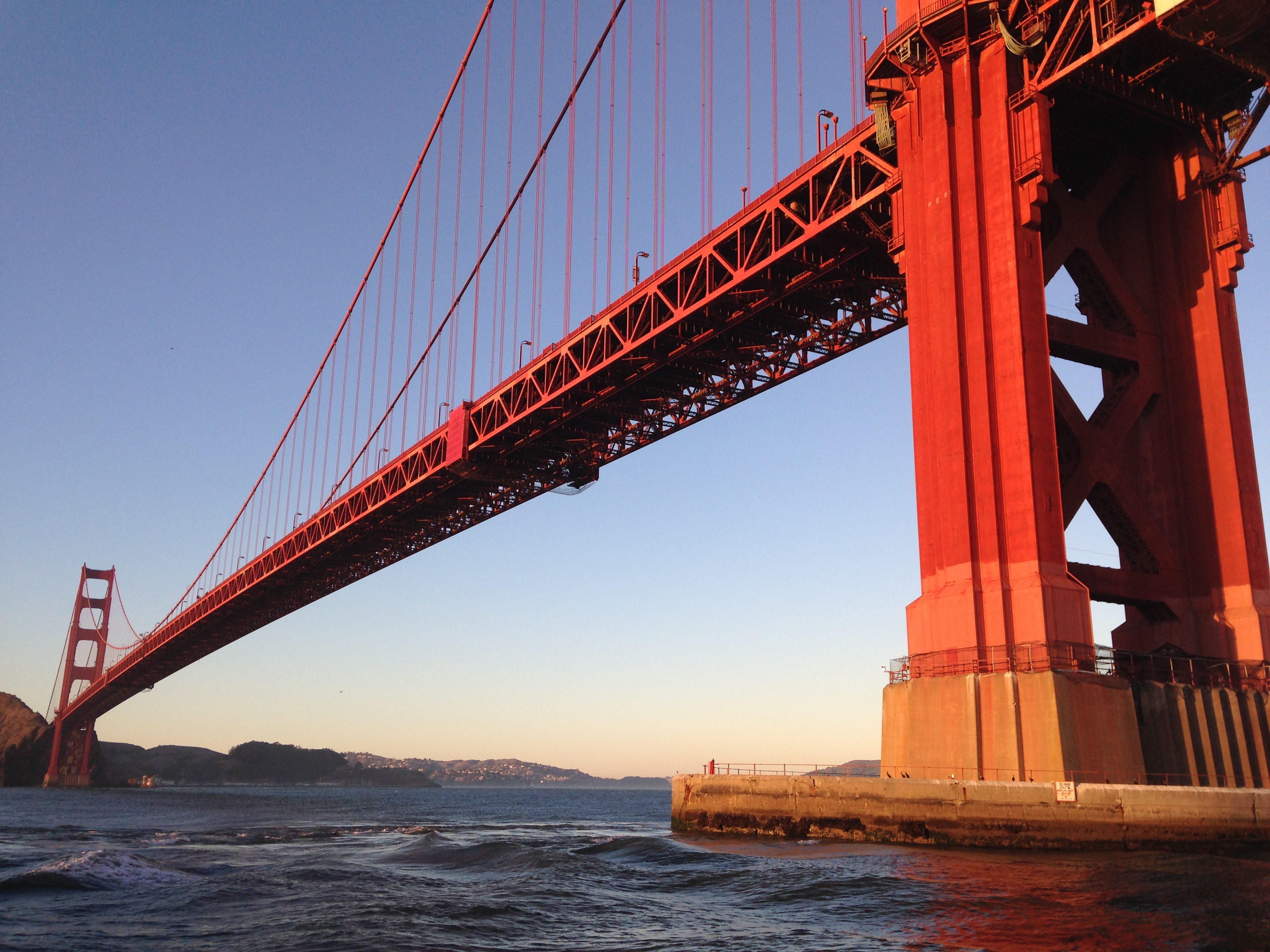 golden gate bridge from below