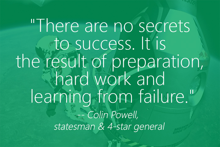 no secret to success colin powell quote