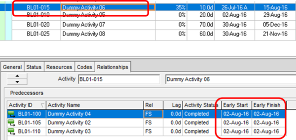 Out-of-Sequence Activities in Primavera P6 Professional