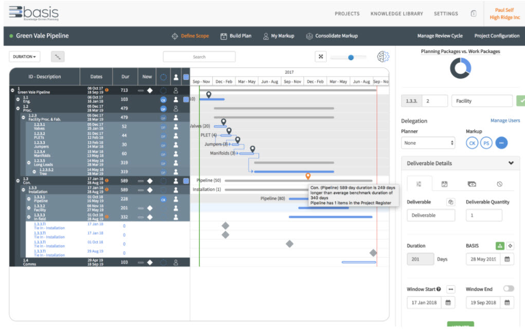 basis planning screenshot