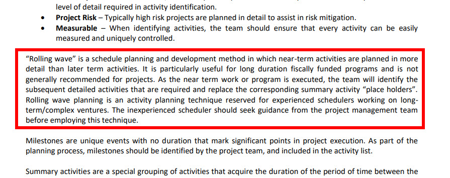 rolling wave planning definition aacee 