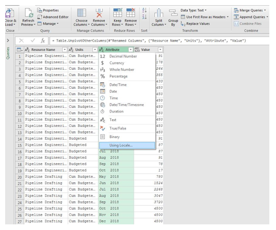 Importing a CSV File into Excel Using Power Query Step 13