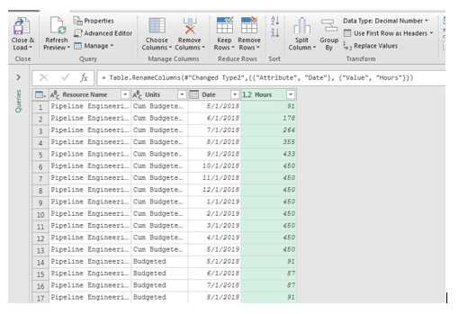 Importing a CSV File into Excel Using Power Query Step 16