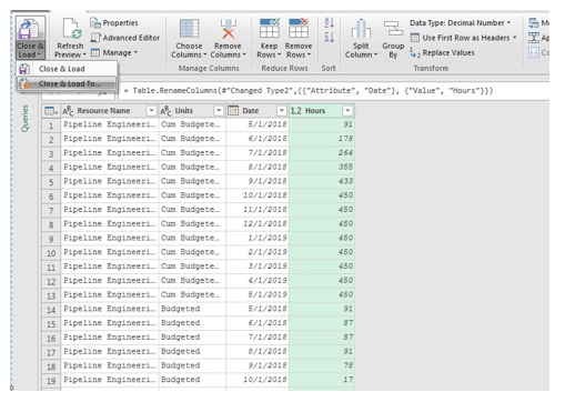 Importing a CSV File into Excel Using Power Query Step 17