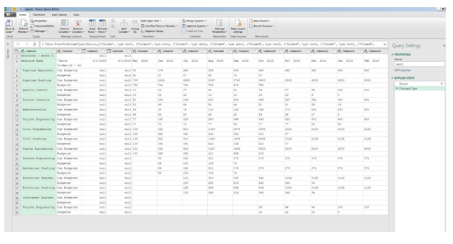 Importing a CSV File into Excel Using Power Query Step 3