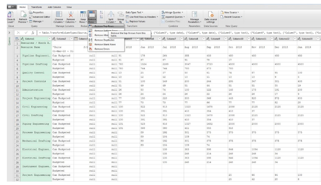 Importing a CSV File into Excel Using Power Query Step 4