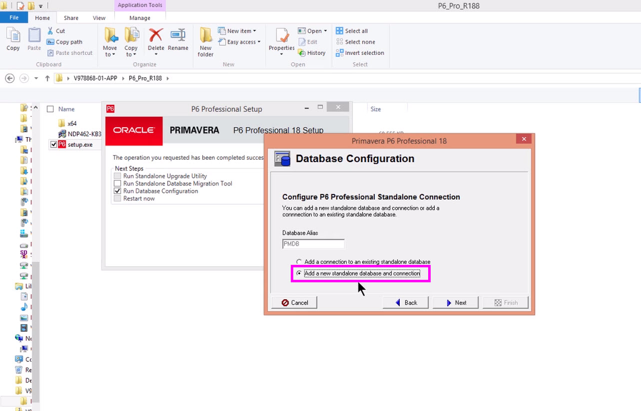 primavera p6 télécharger install db connection