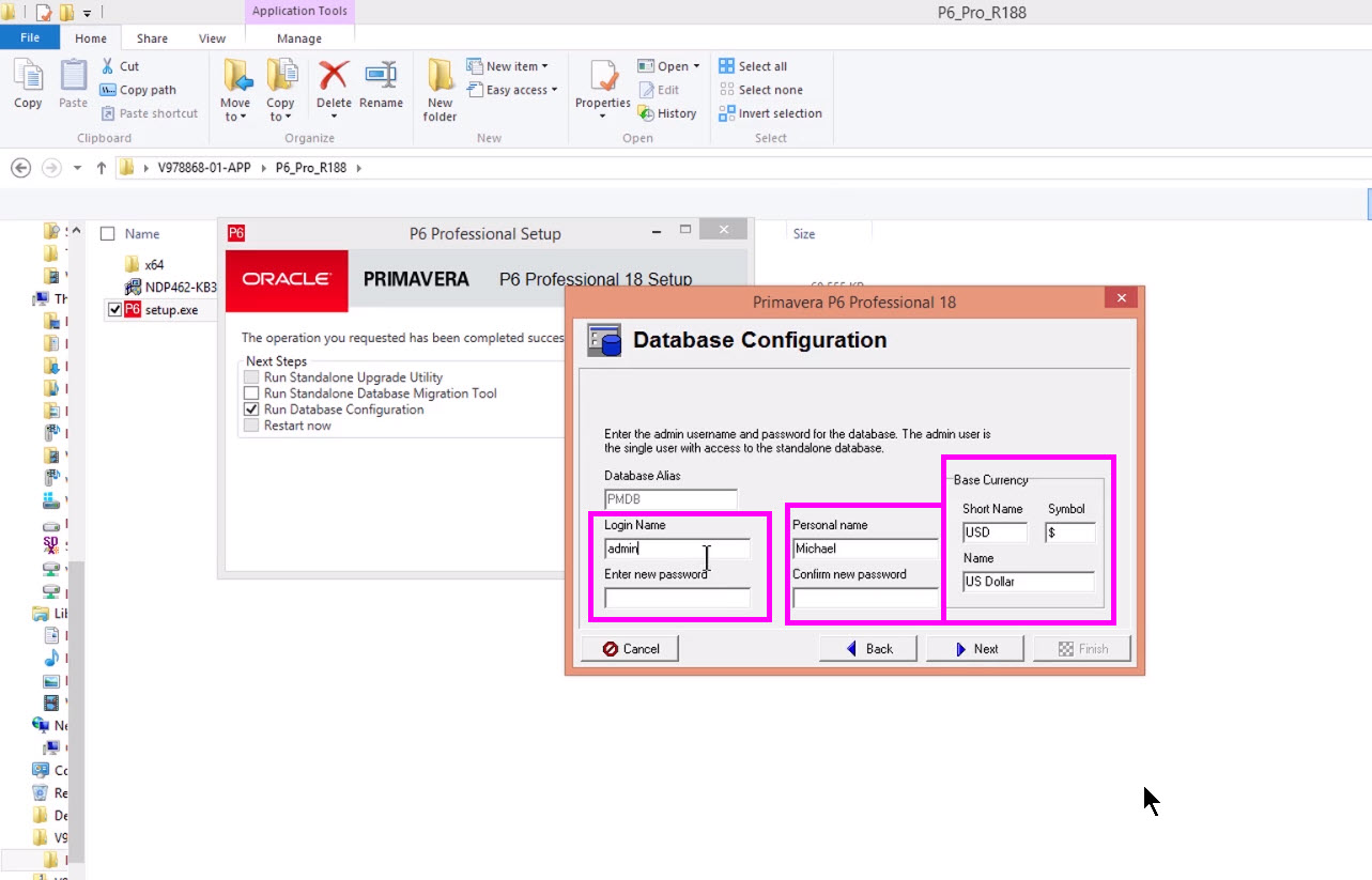 primavera p6 télécharger installer mot de passe db