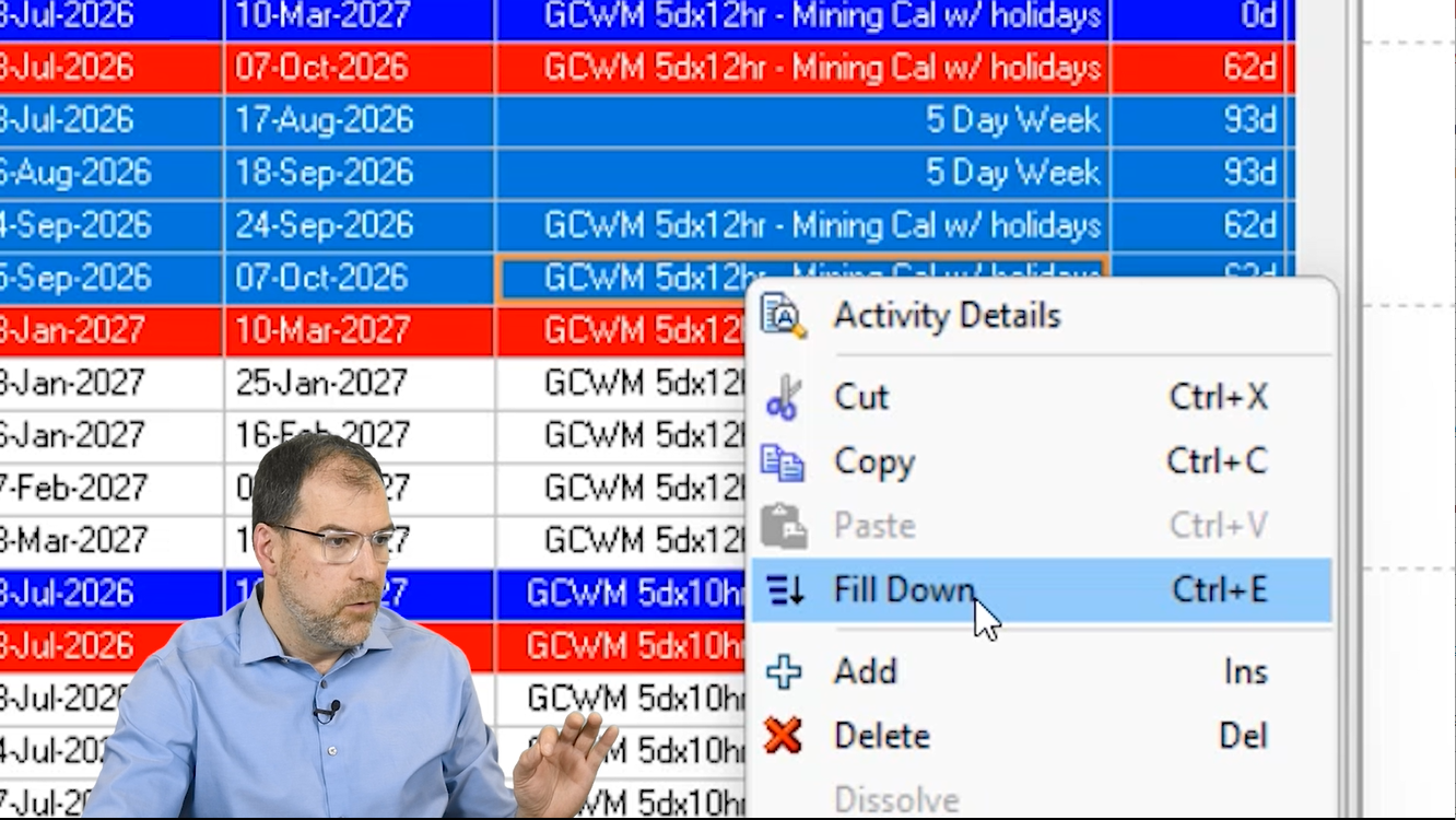 calendar fill down